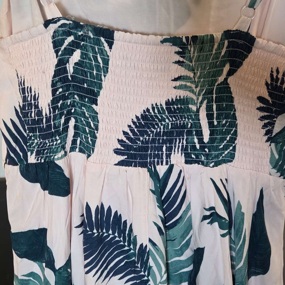 Old Navy Smocked Dress in Peach and Green - Picture 3 of 3